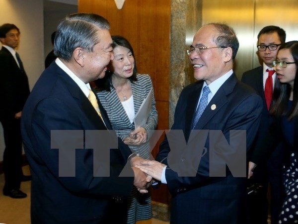 NA Chairman meets Japanese parliament speaker in New York - ảnh 1